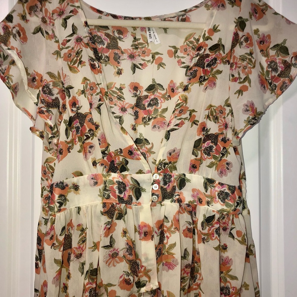 Live 4 Truth Floral Womens Kimono - High Low Chiffon Duster Tunic Size Large